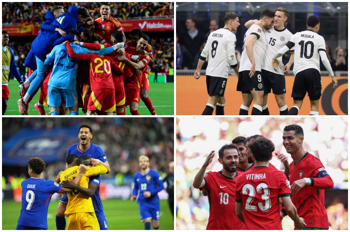 Spanyol, Jerman, Prancis dan Protugal, empat tim yang berhasil lolos ke semifinal UEFA Nations League.