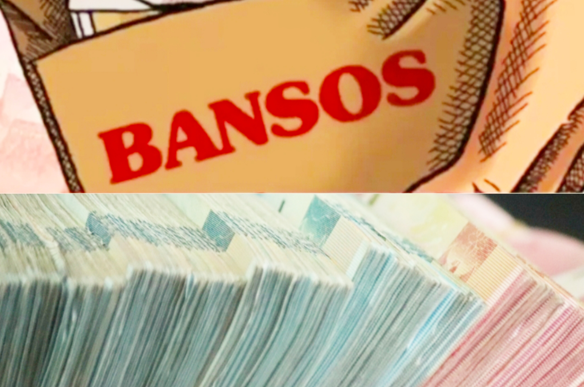 Ilustrasi uang pencairan bansos.