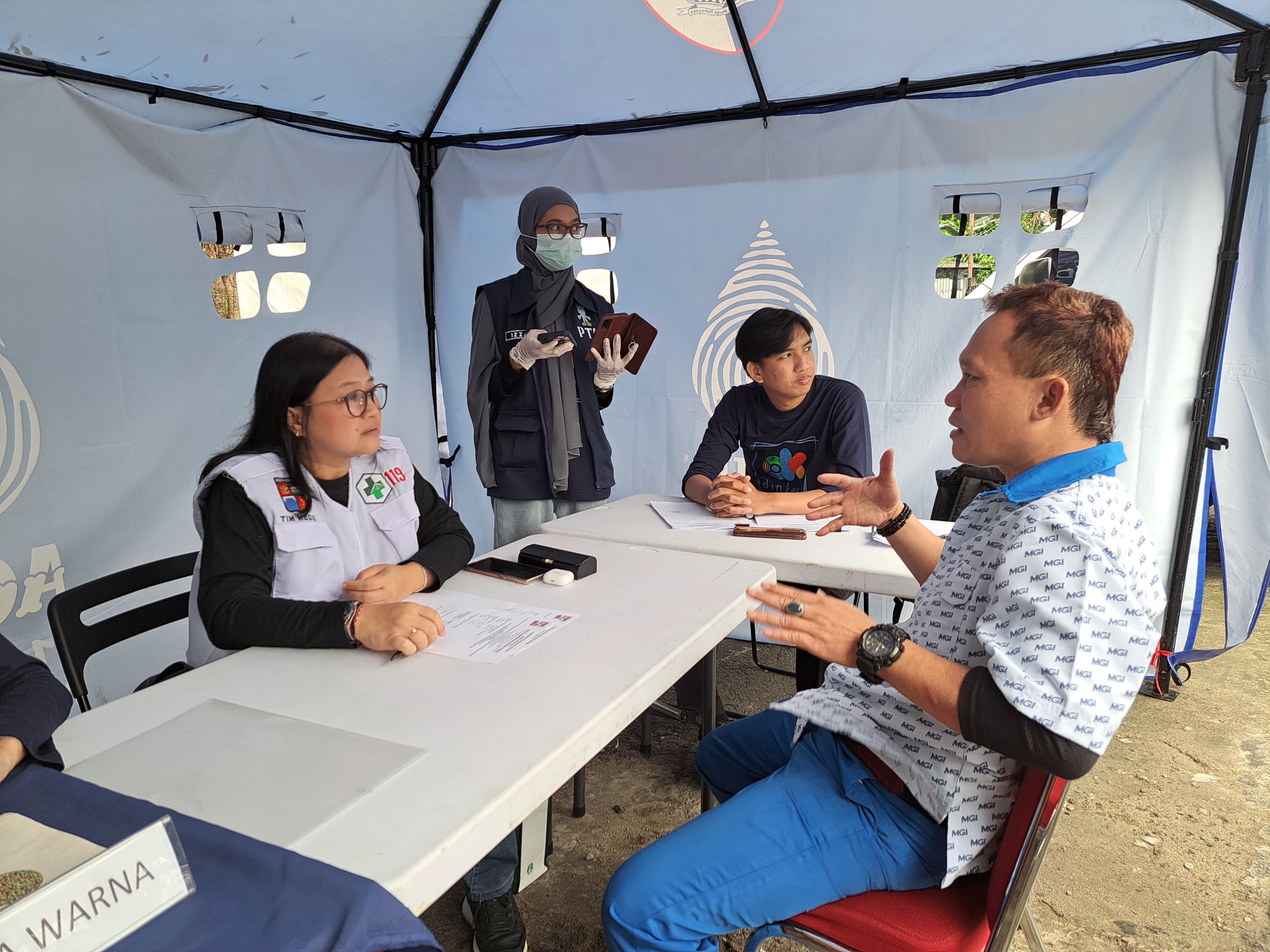 Pemeriksaan kesehatan bagi sopir bus di Terminal Baranangsiang, Kota Bogor pada Kamis (27/3/2025).