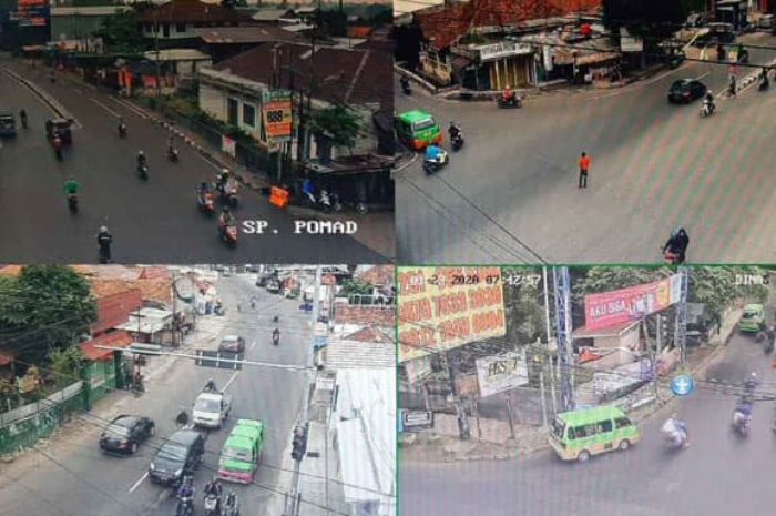 Suasana arus lalu lintas di Kota Bogor terpantau melalui CCTV