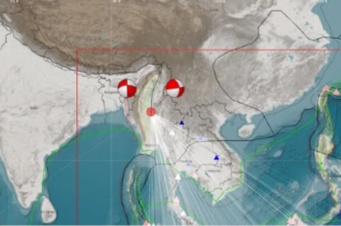 Gempa dahsyat menggunncang Myanmar, Jumat (28/3/2025).