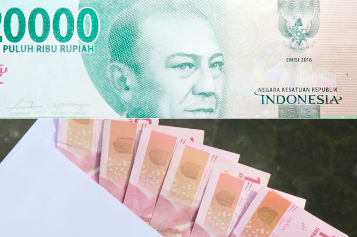 Ilustrasi uang pencairan bansos.