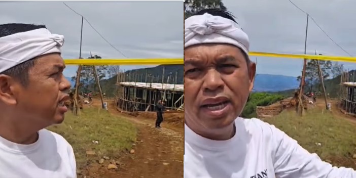 Gubernur Jawa Barat Dedi Mulyadi tengah berkunjung ke lokasi Eiger Camp Bandung yang disegel
