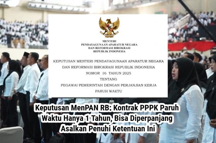 Keputusan MenPAN RB menetapkan kontrak PPPK paruh waktu bisa diperpanjang asal penuhi beberapa ketentuan.