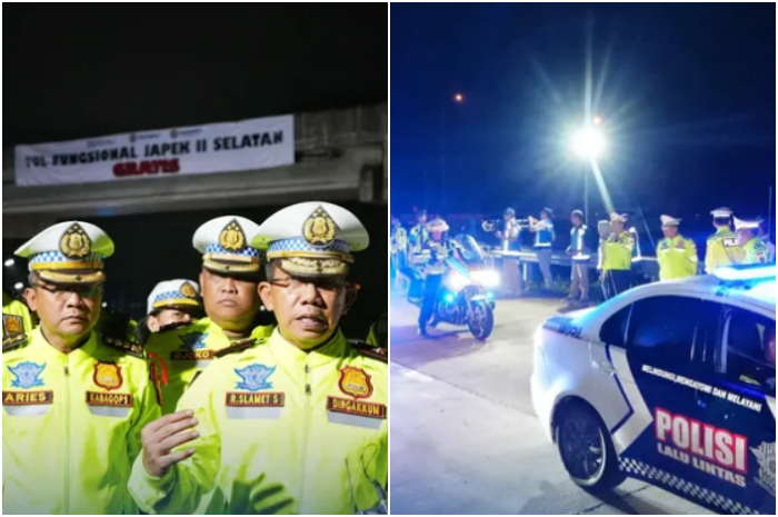 Dirgakkum Korlantas Polri Brigjen Pol Raden Slamet Santoso resmi membuka Jalur Tol Japek II Selatan dan gratis.