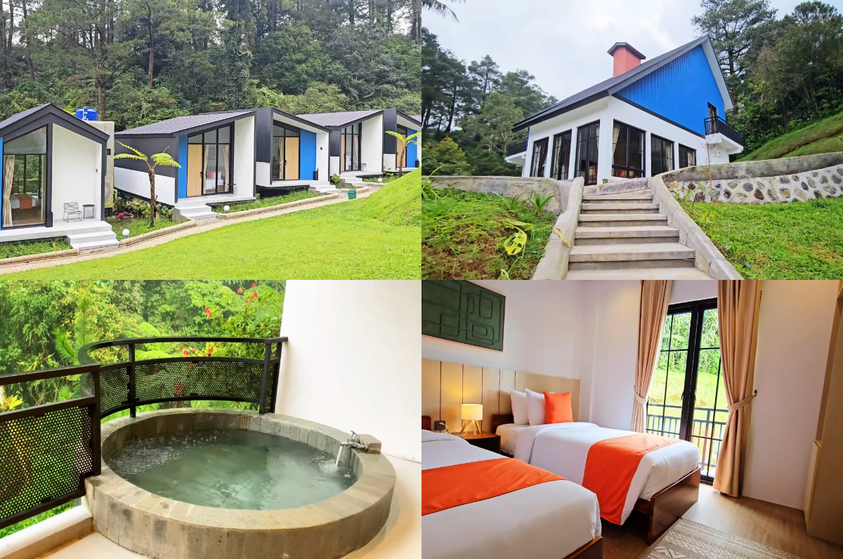 Pemandangan hijau dan sejuk di Arunika Lodge and Resto, Puncak, Bogor, tempat sempurna untuk liburan.