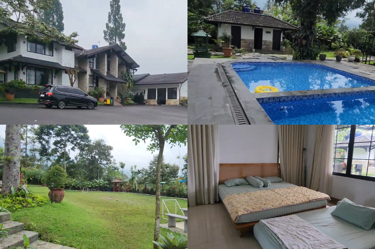 Villa Bukhori di Sentul, Bogor, punya kapasitas hingga 100 orang, cocok untuk staycation keluarga besar.