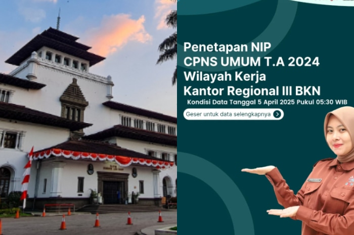 Kantor Gubernur Jawa Barat (kiri) Progres usul NIP Wilayah Kerja Kantor Regional III BKN Bandung (kanan)