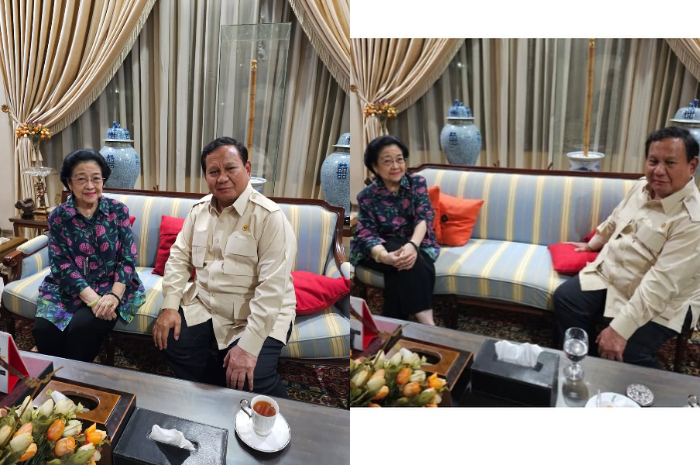 Presiden Prabowo Subianto saat bertemu Megawati Soekarnoputri.