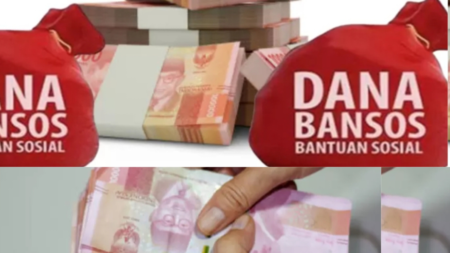 Ilustrasi uang pencairan bansos.