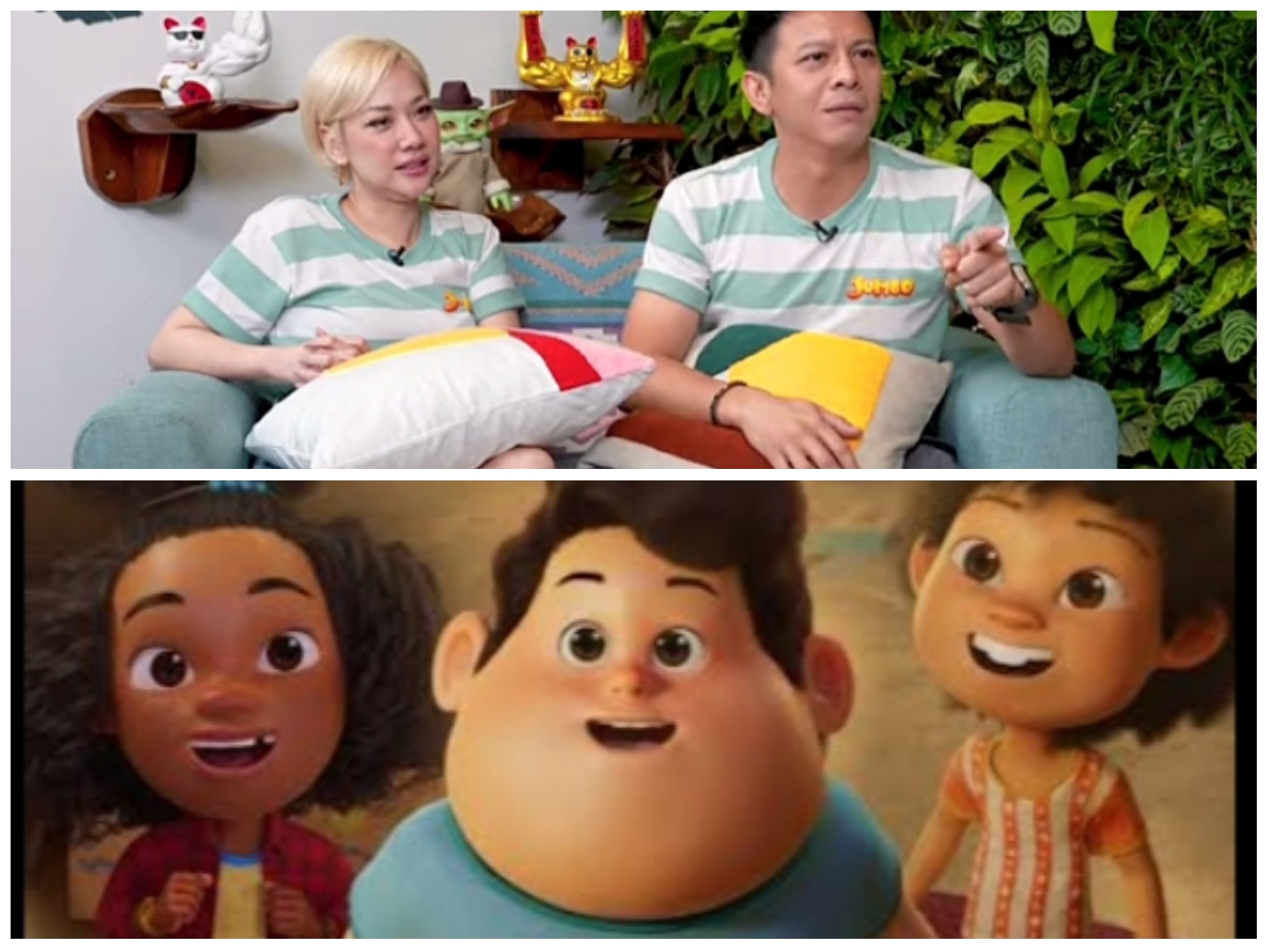 Ariel Noah dan BCL saat berbagi cerita menjadi pengisi suara film Jumbo.