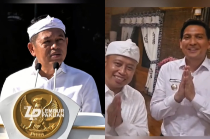 Bupati Indramayu Lucky Hakim dan Wali Kota Depok Supian Suri bertemu Gubernur Jawa Barat Dedi Mulyadi.