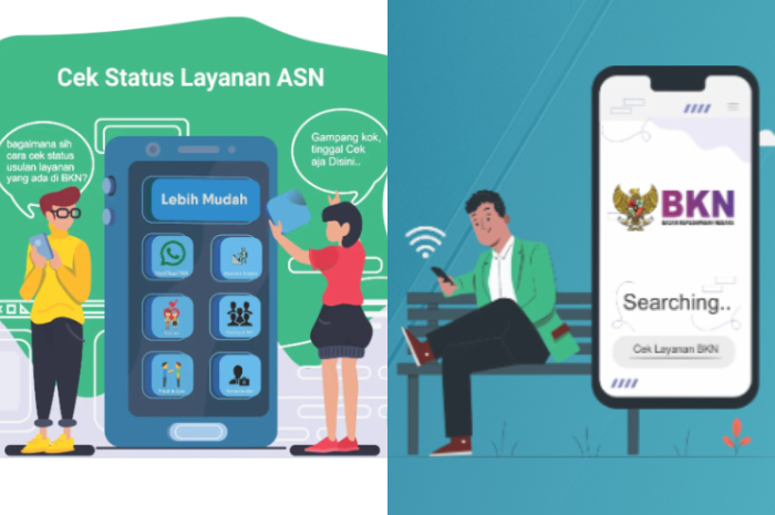 Tampilan laman ASN Digital salah satunya untuk cek status layanan ASN.