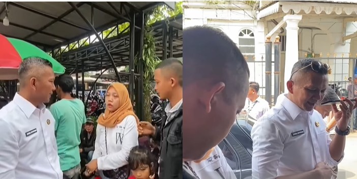 Wakil Wali Kota Bogor Jenal Mutaqin saat menyapa warga penunggak pajak kendaraan bermotor