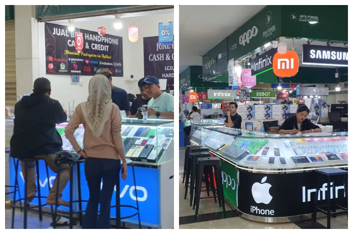Ilustrasi: Para pedagang HP di Mall BTM, Kota Bogor, melayani konsumennya.
