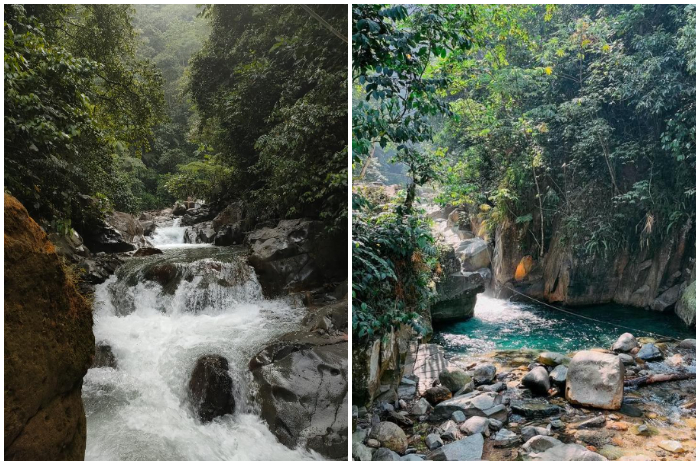 Suasana Curug Cibaliung di Sukamakmur, Kabupaten Bogor.