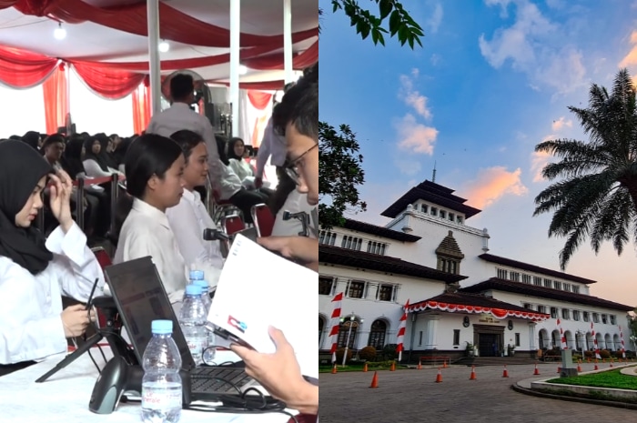 Seleksi kompetensi PPPK (kiri) Gedung Sate (kanan).