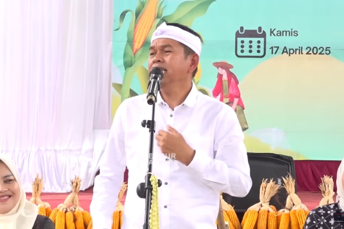 Gubernur Jawa Barat Dedi Mulyadi saat menyampaikan pidato.