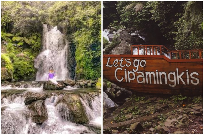 Suasana Curug Cipamingkis, di Desa Wargajaya, Sukamakmur, Kabupaten Bogor.
