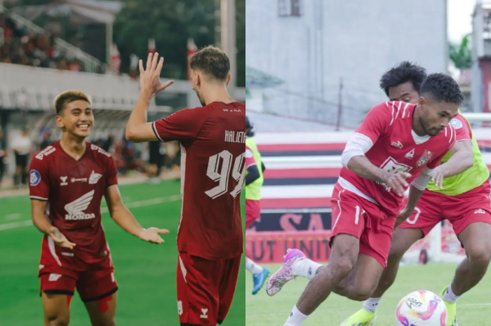 PSM Makassar (kiri) Malut United (kanan)