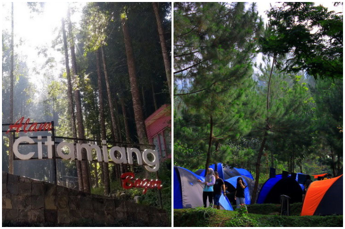 Bukit Citamiang Camping Ground di Jalan Raya Puncak di Megamendung, Kabupaten Bogor.