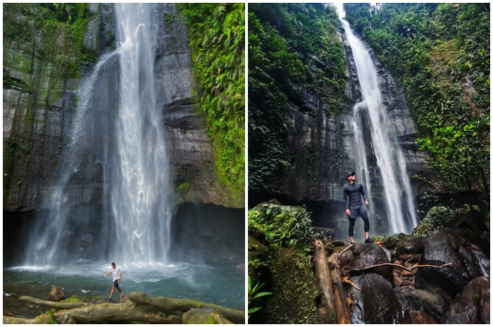Keindahan air terjun di Curug Cisadane kawasan Cigombong Bogor.