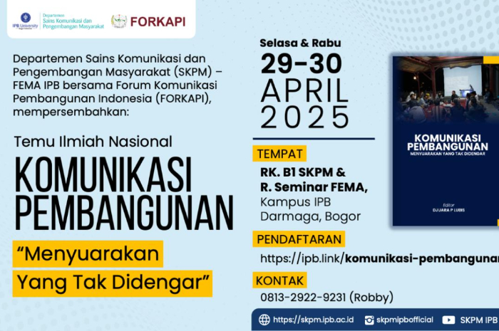 PROGRAM : IPB University dan FORKAPI menyelenggarakan temu Ilmiah Nasional