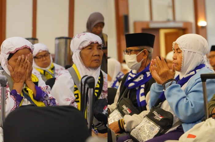 Para calon jemaah haji asal Indonesia berangkat ke tanah suci.