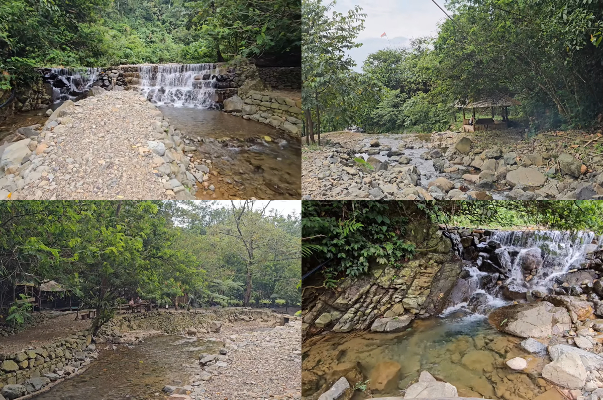 Pesona alam Curug Leuwi Areuy, Bogor.