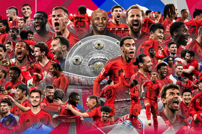 Bayern Munchen dinobatkan sebagai Juara Bundesliga musim 2024-2025.