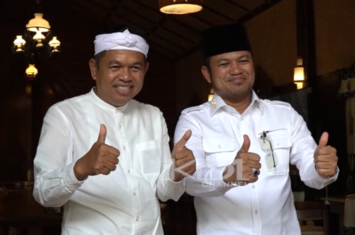 Gubernur Jawa Barat Dedi Mulyadi saat berdialog dengan Gubernur Kalimantan Timur (Kaltim) Rudy Mas