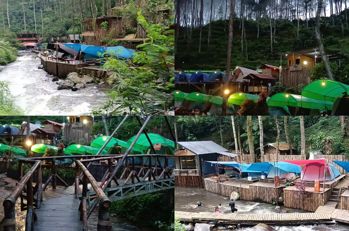 Suasana di Singkur Camp Riverside Pangalengan, Bandung.