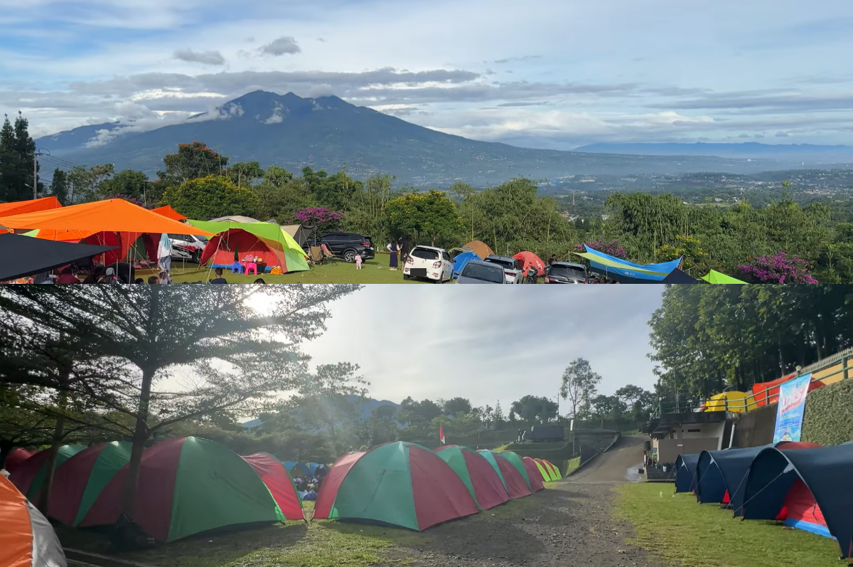 View saat camping di Kebun Jati Pancawati Camping Ground Bogor.