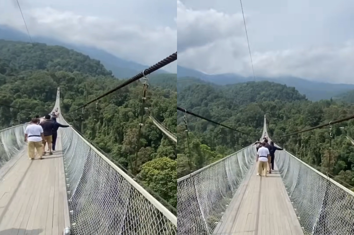 Situ Gunung Suspension Bridge, jembatan terpanjang se-Asia Tenggara lokasinya ada di Sukabumi.