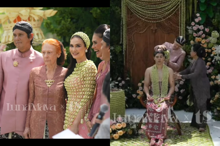 MOMEN BAHAGIA: Luna Maya dan Maxime Bouttier menjalani prosesi siraman di Bali, Selasa (6/5).
