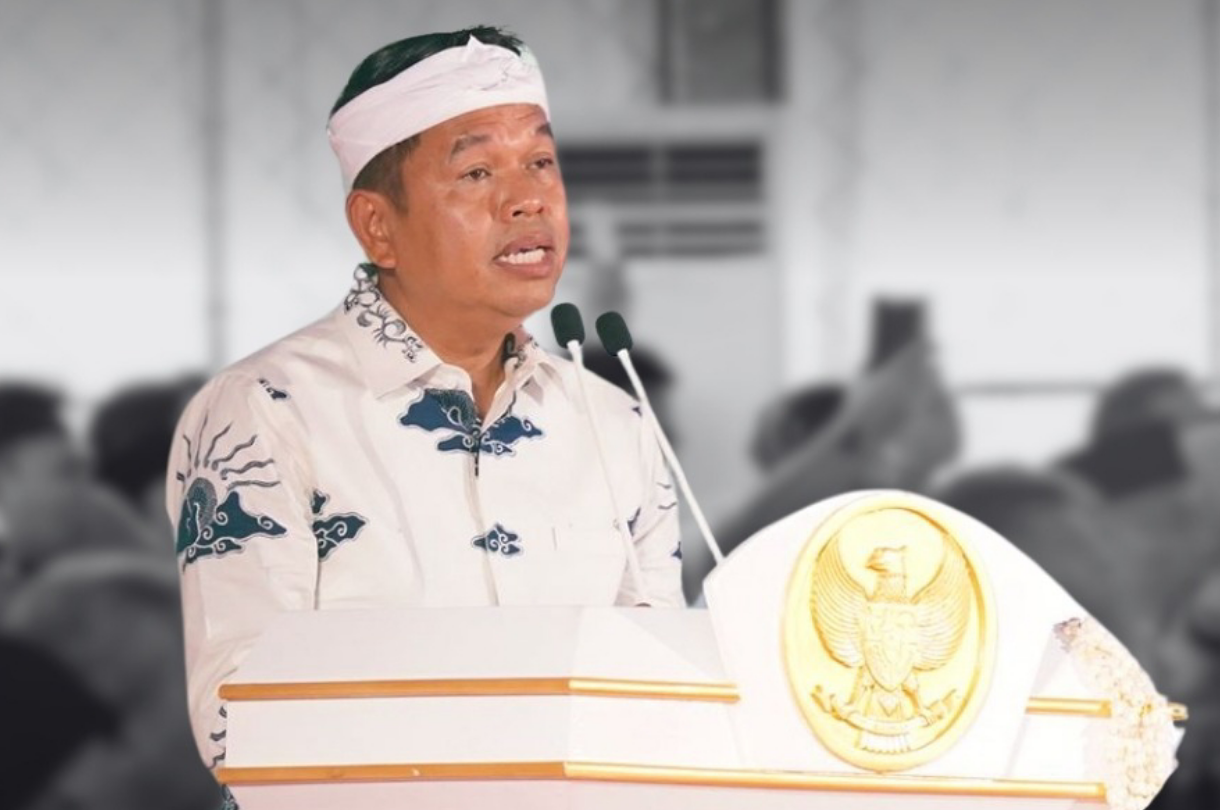 Gubernur Jawa Barat Dedi Mulyadi saat menyampaikan pidato dalam Musrenbang Provinsi Jabar Tahun 2025.