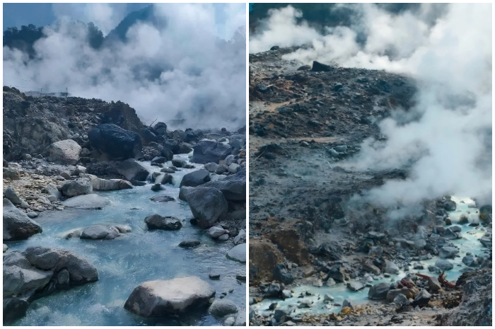 Suasana Kawah Ratu yang terletak di Gunung Salak, Bogor.