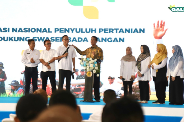 Menteri Pertanian Andi Amran Sulaiman saat membuka Koordinasi Nasional (Rakornas) Penyuluh Pertanian se-Indonesia.&nbsp;