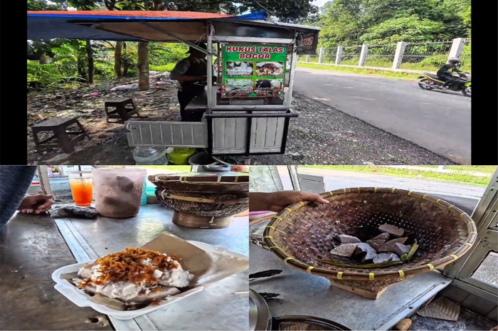 Kukus Talas yang dijual salah satu pedagang di Cibinong, Bogor.