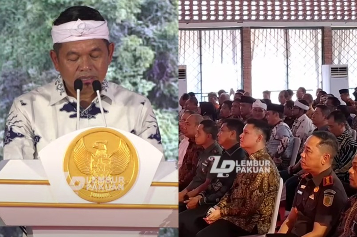 Gubernur Jawa Barat, Dedi Mulyadi saat memberikan sambutan di Musrenbang.