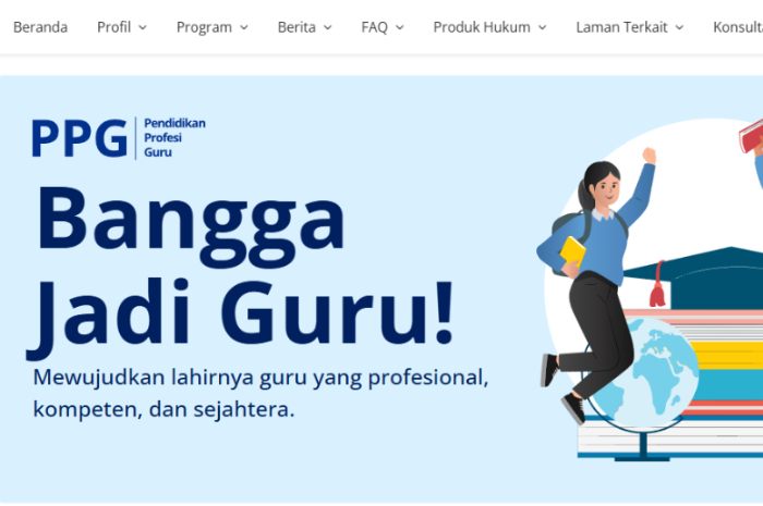 Tampilan laman PPG Dikdasmen.