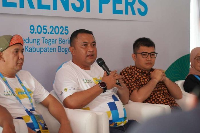 Bupati Bogor, Rudy Susmanto pada acara konferensi pers Bogor Run