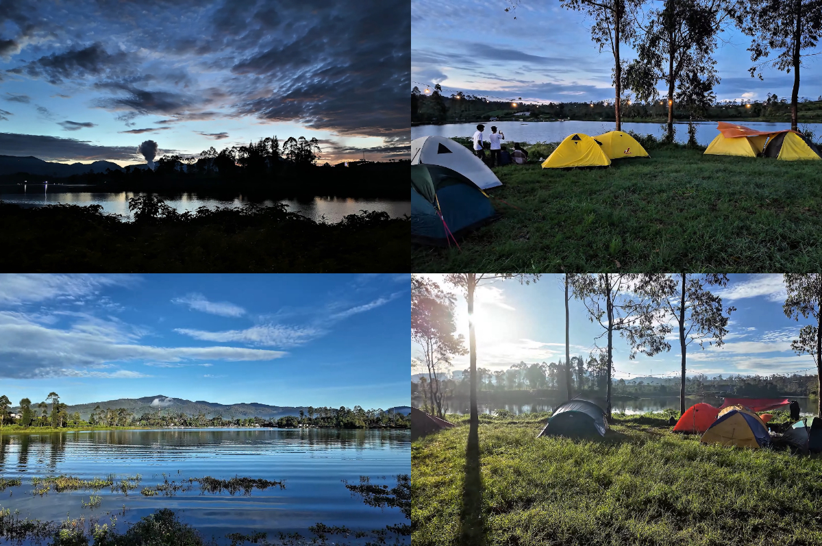 Pemandangan sunrise indah dari Pulau Nusa Manona, tempat camping yang menenangkan.
