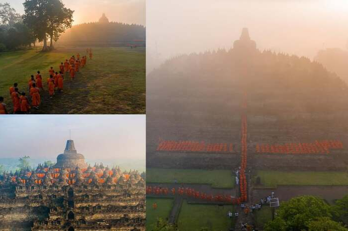 Candi Borobudur di Magelang, Jawa Tengah menjadi lokasi pusat perayaan Waisak sepanjang masa