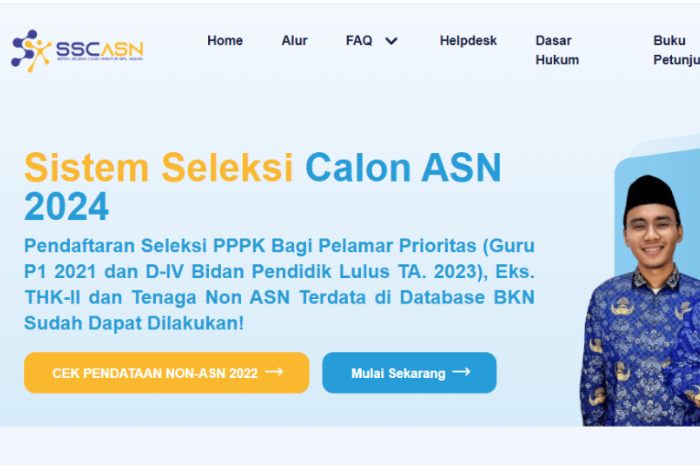 Tampilan awal website SSCASN BKN.&nbsp;