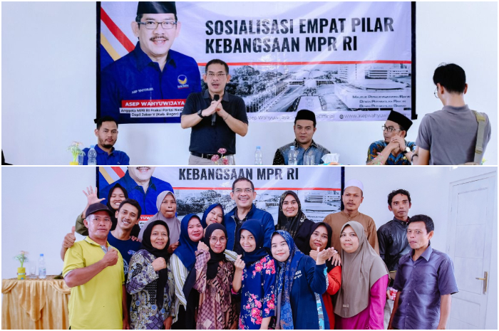 Anggota MPR RI, Asep Wahyuwijaya di Gedung MIS Darul Hikmah, Kecamatan Tenjolaya Kabupaten Bogor, Rabu (14/5/2025).