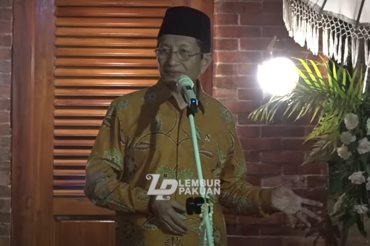 Menteri Agama Nasaruddin umar sampaikan tafsir budaya sunda di depan Gubernur Jawa Barat Dedi Mulyadi.&nbsp;