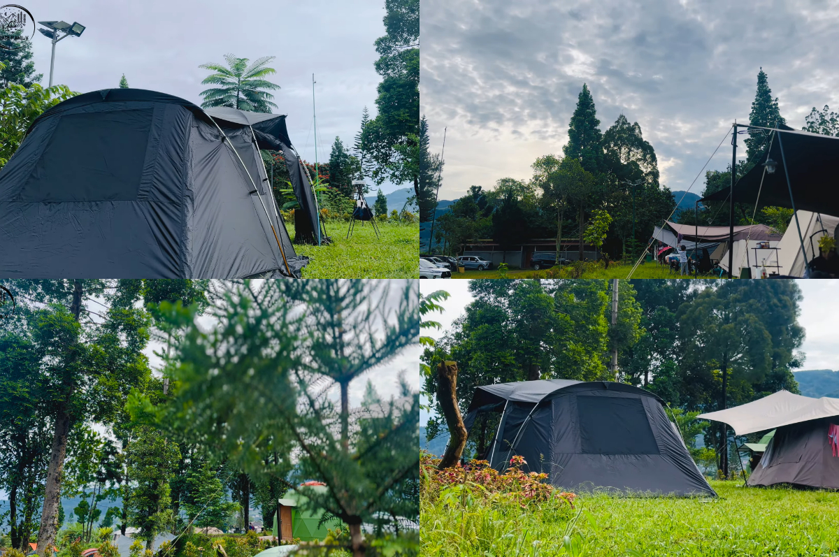 Suasana camping keluarga di Seruni Camping Ground, Cisarua, Bogor.