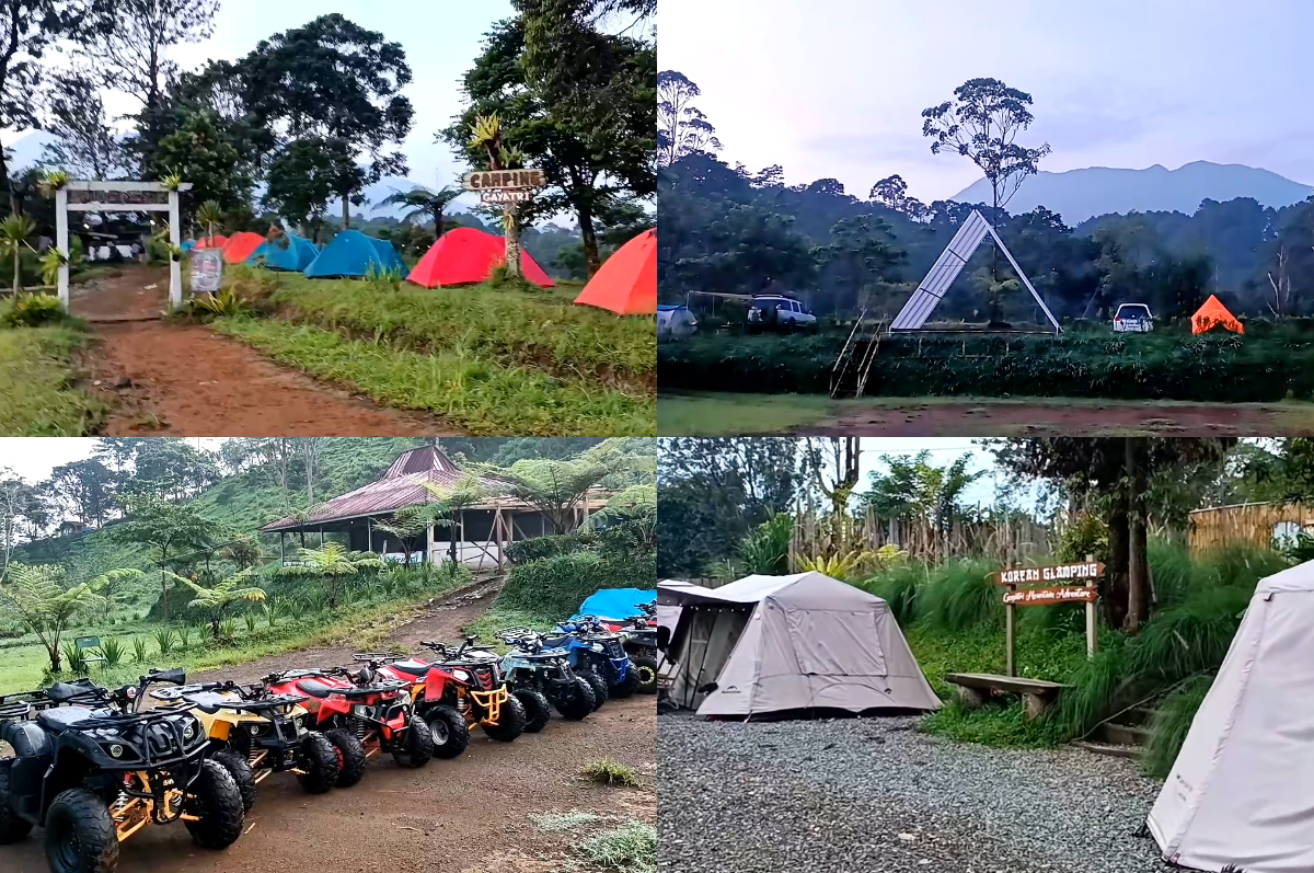 Suasana tenang dan sejuk di area camping Gayatri Camp, Cisarua, Puncak.