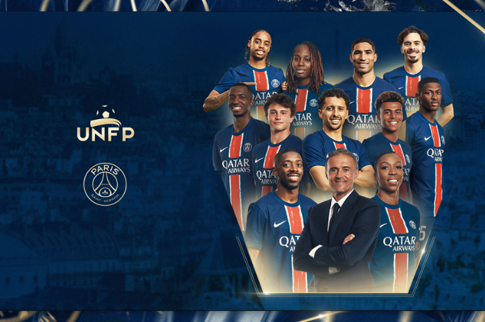 PSG menyapu bersih 14 penghargaan UNFP 2025.